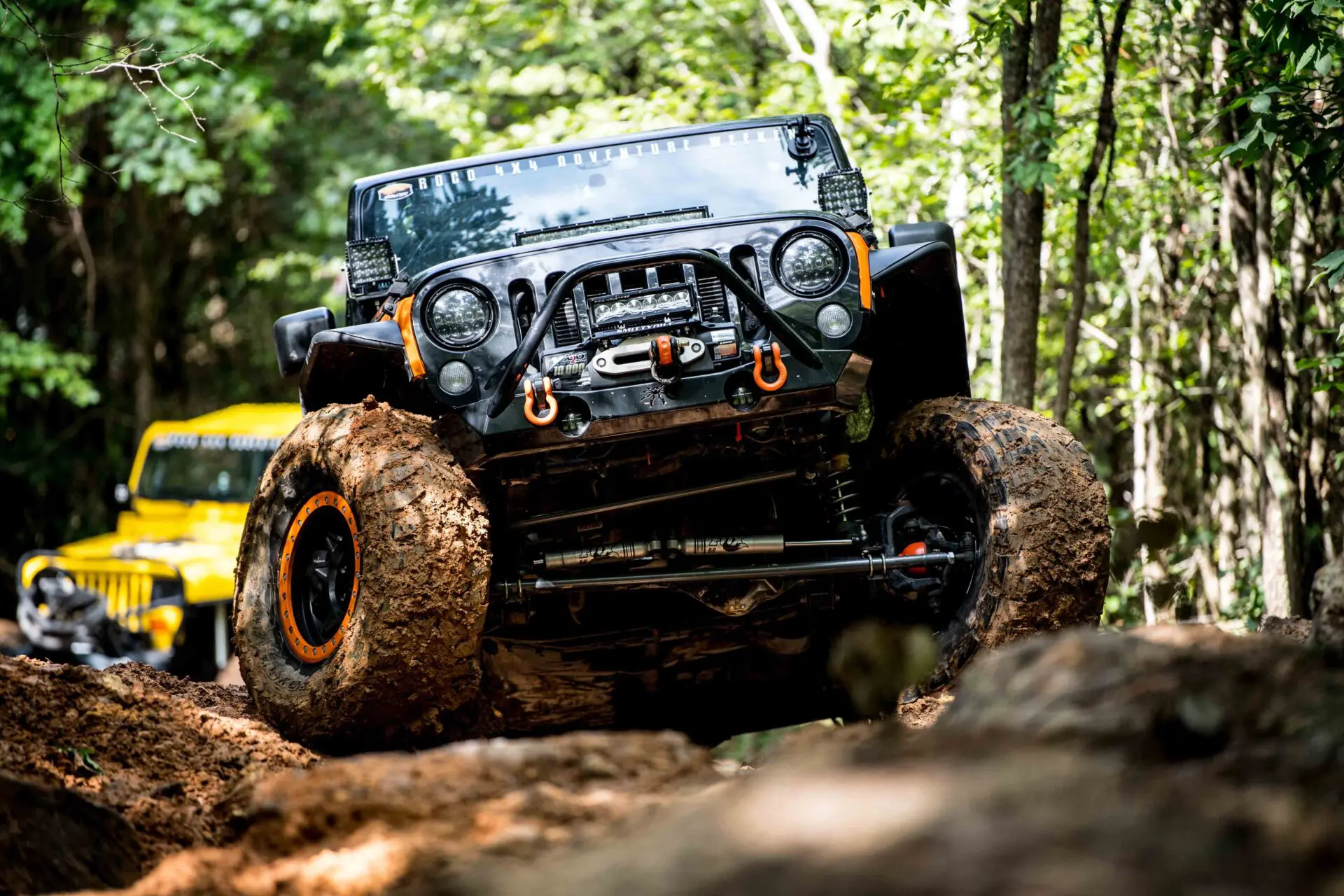 jeep trying to climb a hill