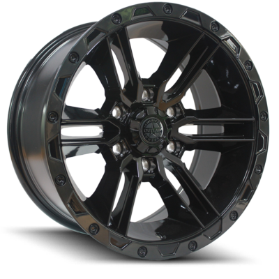 American Outlaw Railcar 6 Gloss Black Tinted Lip 25 Angle