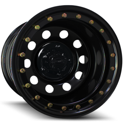Dynamic Steel Wheels Round Imitation Beadlock Black 25 Angle