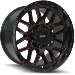 Elite Chaos Gloss Black Red Tint 25 Angle