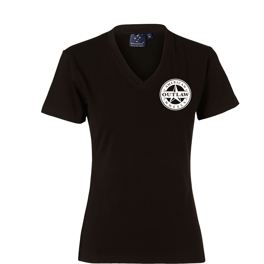 American Outlaw Ladies Shirt Front