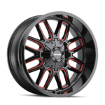 Mayhem Wheels Cogent Gloss Bloack Milled Red Front